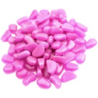 chrislz 100 pcs Man-Made Glow Pebbles piedra luminoso piedras decorativas para jardín entrada o fuente acuario- Light…